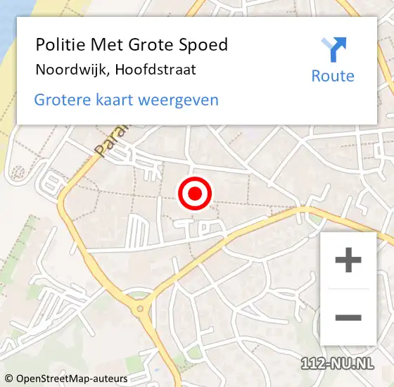 Locatie op kaart van de 112 melding: Politie Met Grote Spoed Naar Noordwijk, Hoofdstraat op 1 maart 2023 16:18