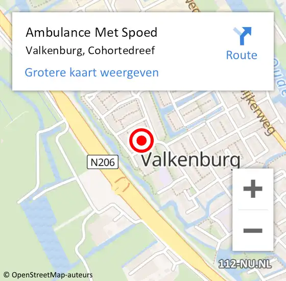 Locatie op kaart van de 112 melding: Ambulance Met Spoed Naar Valkenburg, Cohortedreef op 1 maart 2023 16:43