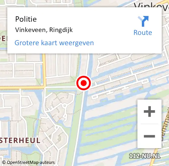 Locatie op kaart van de 112 melding: Politie Vinkeveen, Ringdijk op 1 maart 2023 17:18