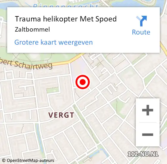 Locatie op kaart van de 112 melding: Trauma helikopter Met Spoed Naar Zaltbommel op 1 maart 2023 17:39