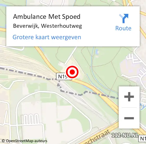 Locatie op kaart van de 112 melding: Ambulance Met Spoed Naar Beverwijk, Westerhoutweg op 1 maart 2023 20:17