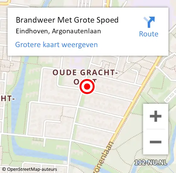 Locatie op kaart van de 112 melding: Brandweer Met Grote Spoed Naar Eindhoven, Argonautenlaan op 1 maart 2023 21:14