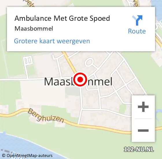 Locatie op kaart van de 112 melding: Ambulance Met Grote Spoed Naar Maasbommel op 1 maart 2023 21:33