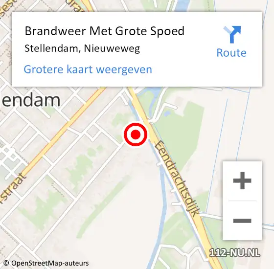 Locatie op kaart van de 112 melding: Brandweer Met Grote Spoed Naar Stellendam, Nieuweweg op 1 maart 2023 23:03
