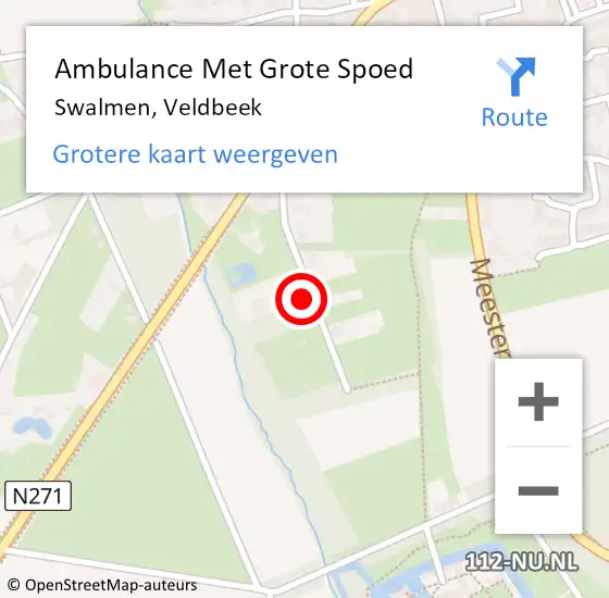 Locatie op kaart van de 112 melding: Ambulance Met Grote Spoed Naar Swalmen, Veldbeek op 1 maart 2023 23:10