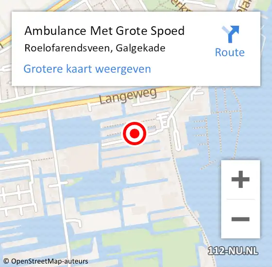 Locatie op kaart van de 112 melding: Ambulance Met Grote Spoed Naar Roelofarendsveen, Galgekade op 1 maart 2023 23:12