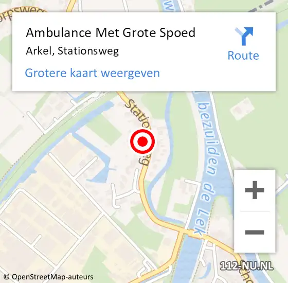 Locatie op kaart van de 112 melding: Ambulance Met Grote Spoed Naar Arkel, Stationsweg op 1 maart 2023 23:33