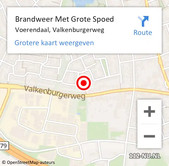 Locatie op kaart van de 112 melding: Brandweer Met Grote Spoed Naar Voerendaal, Valkenburgerweg op 2 maart 2023 03:09