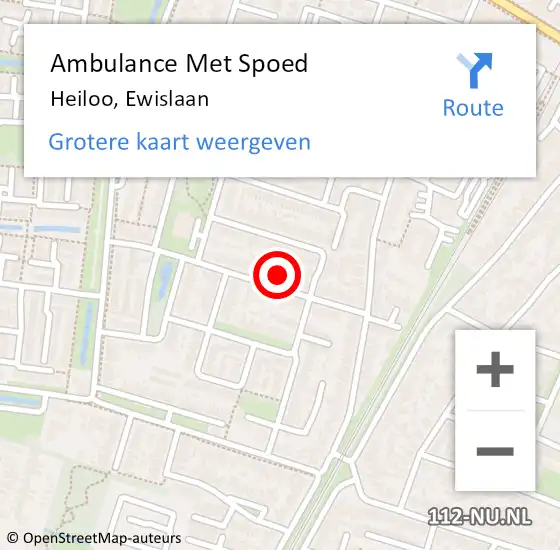 Locatie op kaart van de 112 melding: Ambulance Met Spoed Naar Heiloo, Ewislaan op 2 maart 2023 05:55