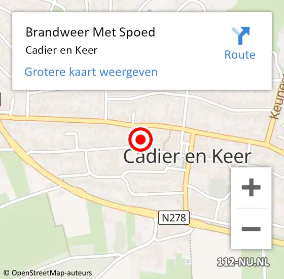 Locatie op kaart van de 112 melding: Brandweer Met Spoed Naar Cadier en Keer op 2 maart 2023 07:06