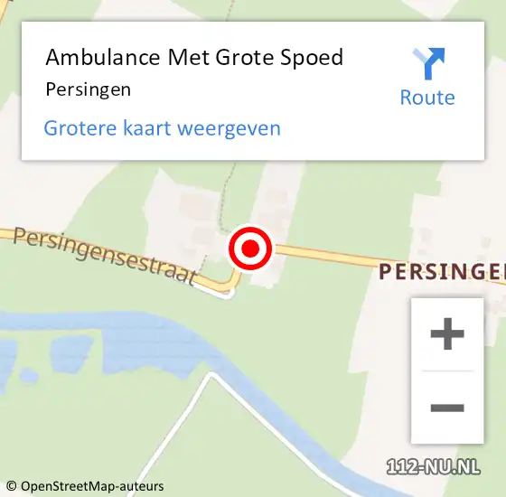 Locatie op kaart van de 112 melding: Ambulance Met Grote Spoed Naar Persingen op 2 maart 2023 07:26