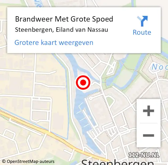 Locatie op kaart van de 112 melding: Brandweer Met Grote Spoed Naar Steenbergen, Eiland van Nassau op 2 maart 2023 08:28