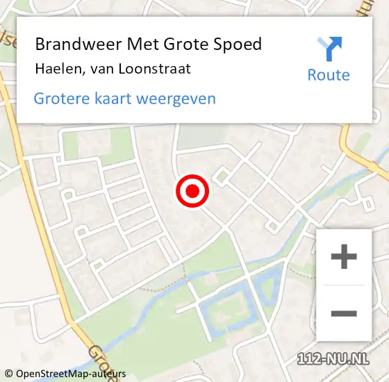 Locatie op kaart van de 112 melding: Brandweer Met Grote Spoed Naar Haelen, van Loonstraat op 2 maart 2023 09:36