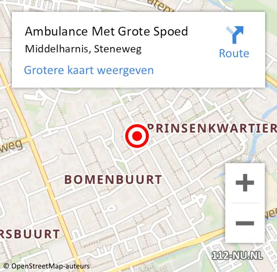 Locatie op kaart van de 112 melding: Ambulance Met Grote Spoed Naar Middelharnis, Steneweg op 2 maart 2023 10:33