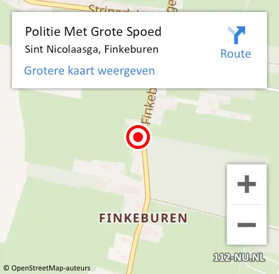 Locatie op kaart van de 112 melding: Politie Met Grote Spoed Naar Sint Nicolaasga, Finkeburen op 2 maart 2023 11:05