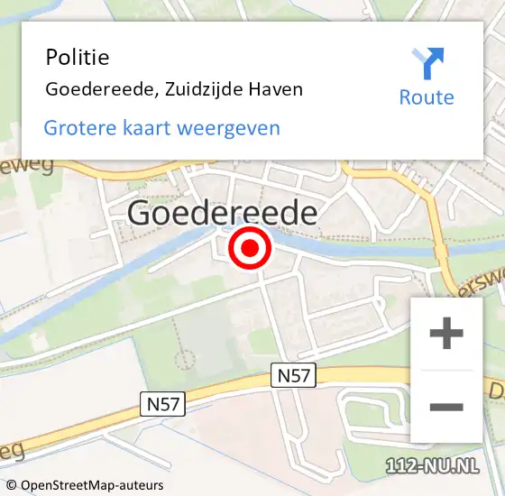 Locatie op kaart van de 112 melding: Politie Goedereede, Zuidzijde Haven op 2 maart 2023 11:28