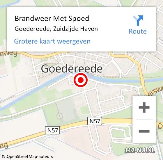 Locatie op kaart van de 112 melding: Brandweer Met Spoed Naar Goedereede, Zuidzijde Haven op 2 maart 2023 11:30