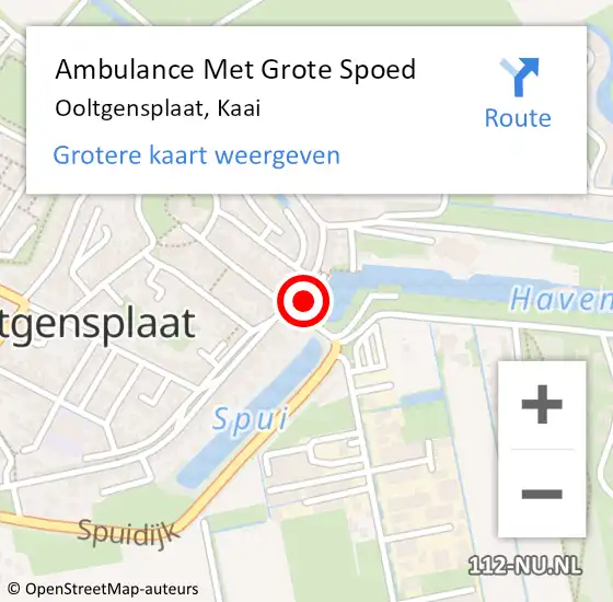 Locatie op kaart van de 112 melding: Ambulance Met Grote Spoed Naar Ooltgensplaat, Kaai op 2 maart 2023 11:33