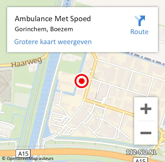 Locatie op kaart van de 112 melding: Ambulance Met Spoed Naar Gorinchem, Boezem op 2 maart 2023 11:47