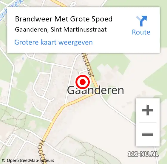 Locatie op kaart van de 112 melding: Brandweer Met Grote Spoed Naar Gaanderen, Sint Martinusstraat op 2 maart 2023 12:03