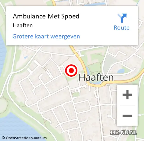 Locatie op kaart van de 112 melding: Ambulance Met Spoed Naar Haaften op 2 maart 2023 12:06