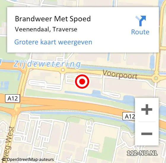 Locatie op kaart van de 112 melding: Brandweer Met Spoed Naar Veenendaal, Traverse op 2 maart 2023 12:17