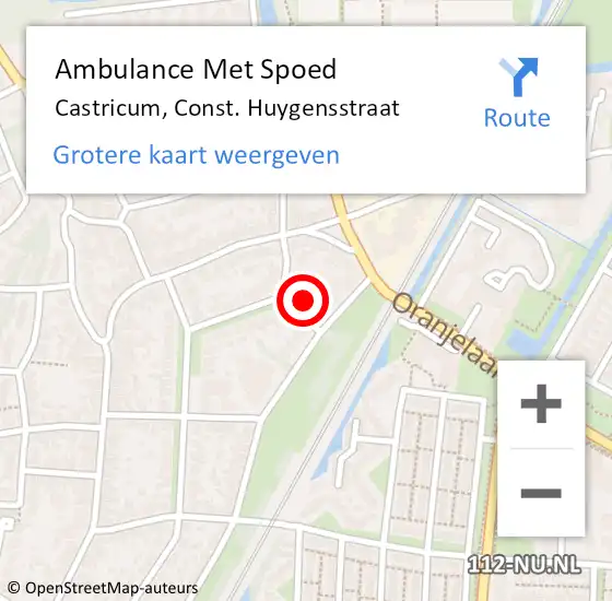 Locatie op kaart van de 112 melding: Ambulance Met Spoed Naar Castricum, Const. Huygensstraat op 2 maart 2023 12:29