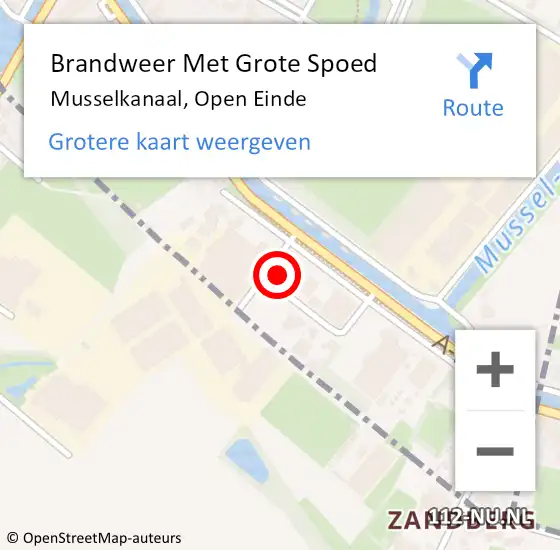 Locatie op kaart van de 112 melding: Brandweer Met Grote Spoed Naar Musselkanaal, Open Einde op 2 maart 2023 12:37