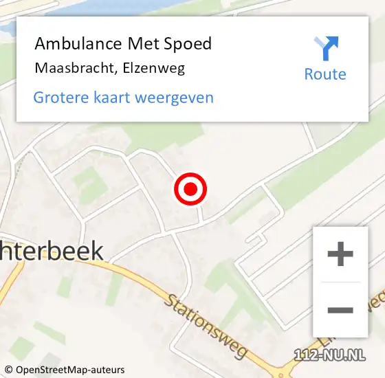 Locatie op kaart van de 112 melding: Ambulance Met Spoed Naar Maasbracht, Elzenweg op 2 maart 2023 13:59