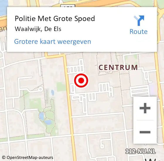 Locatie op kaart van de 112 melding: Politie Met Grote Spoed Naar Waalwijk, De Els op 2 maart 2023 15:42