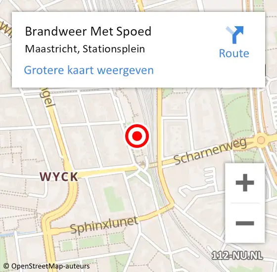Locatie op kaart van de 112 melding: Brandweer Met Spoed Naar Maastricht, Stationsplein op 2 maart 2023 16:11