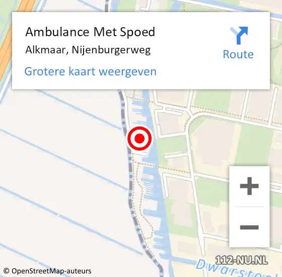 Locatie op kaart van de 112 melding: Ambulance Met Spoed Naar Alkmaar, Nijenburgerweg op 2 maart 2023 16:50