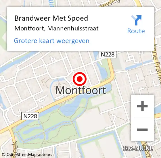 Locatie op kaart van de 112 melding: Brandweer Met Spoed Naar Montfoort, Mannenhuisstraat op 2 maart 2023 17:28