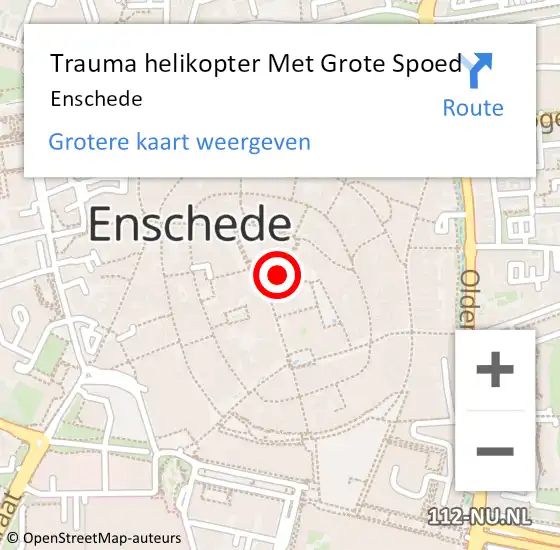 Locatie op kaart van de 112 melding: Trauma helikopter Met Grote Spoed Naar Enschede op 2 maart 2023 17:31