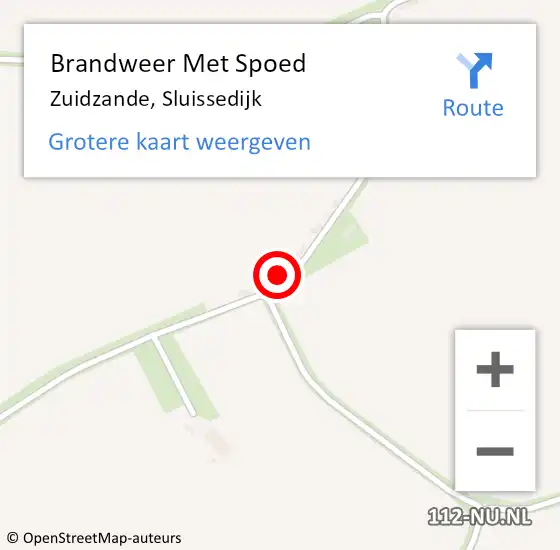 Locatie op kaart van de 112 melding: Brandweer Met Spoed Naar Zuidzande, Sluissedijk op 17 augustus 2014 14:44