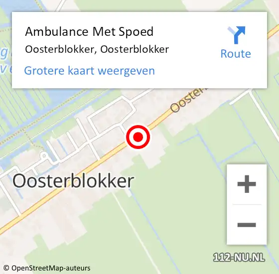 Locatie op kaart van de 112 melding: Ambulance Met Spoed Naar Oosterblokker, Oosterblokker op 2 maart 2023 18:34
