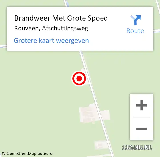 Locatie op kaart van de 112 melding: Brandweer Met Grote Spoed Naar Rouveen, Afschuttingsweg op 2 maart 2023 18:39