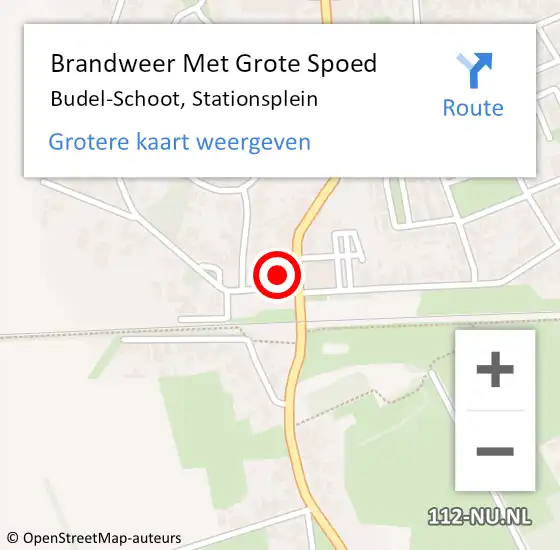 Locatie op kaart van de 112 melding: Brandweer Met Grote Spoed Naar Budel-Schoot, Stationsplein op 2 maart 2023 19:05