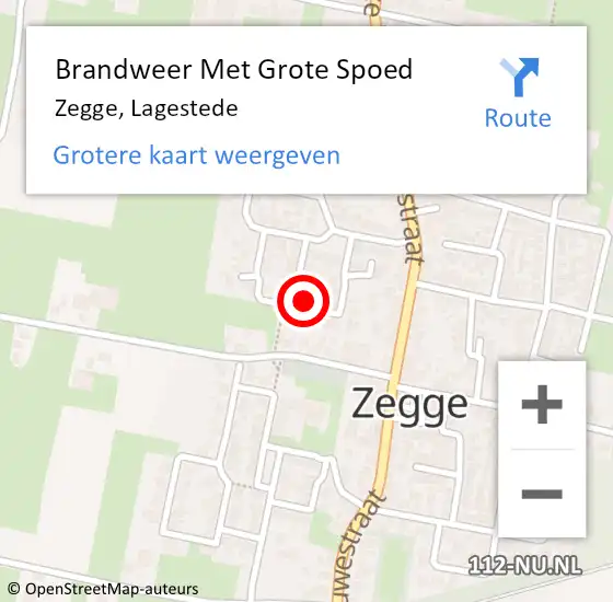 Locatie op kaart van de 112 melding: Brandweer Met Grote Spoed Naar Zegge, Lagestede op 2 maart 2023 19:12