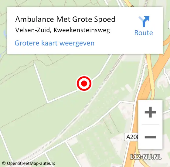 Locatie op kaart van de 112 melding: Ambulance Met Grote Spoed Naar Velsen-Zuid, Kweekensteinsweg op 2 maart 2023 19:59