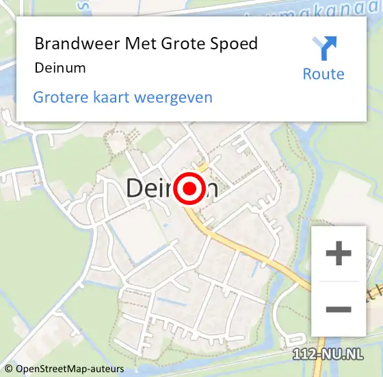 Locatie op kaart van de 112 melding: Brandweer Met Grote Spoed Naar Deinum op 17 augustus 2014 15:06