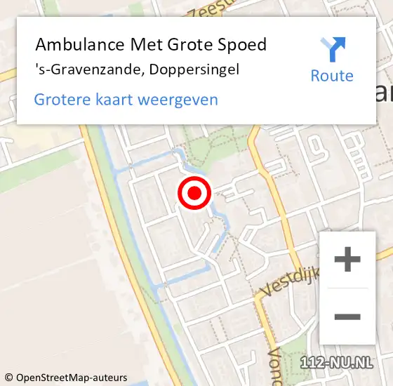 Locatie op kaart van de 112 melding: Ambulance Met Grote Spoed Naar 's-Gravenzande, Doppersingel op 2 maart 2023 21:12