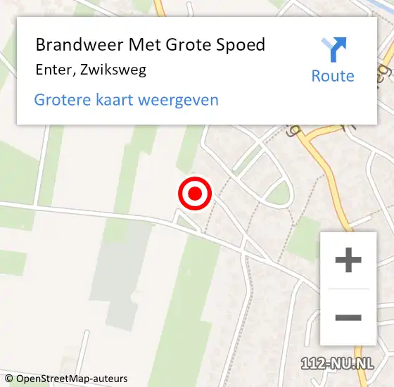 Locatie op kaart van de 112 melding: Brandweer Met Grote Spoed Naar Enter, Zwiksweg op 3 maart 2023 00:12