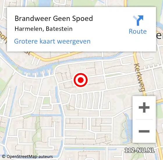 Locatie op kaart van de 112 melding: Brandweer Geen Spoed Naar Harmelen, Batestein op 3 maart 2023 01:58