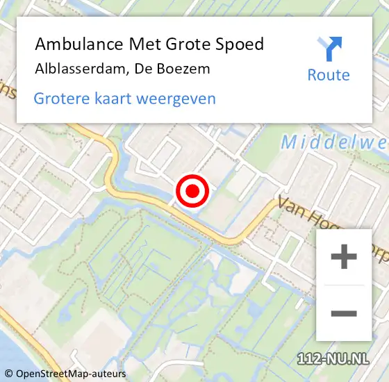 Locatie op kaart van de 112 melding: Ambulance Met Grote Spoed Naar Alblasserdam, De Boezem op 3 maart 2023 03:10