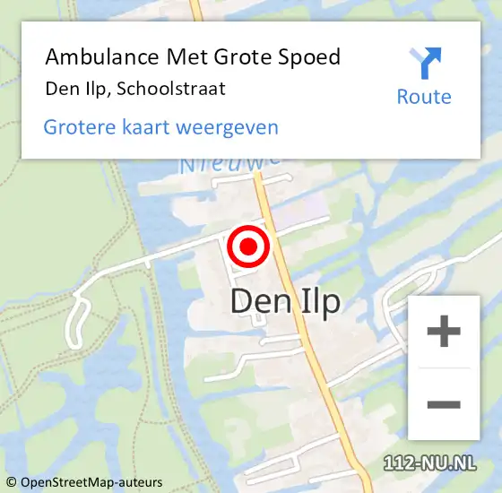 Locatie op kaart van de 112 melding: Ambulance Met Grote Spoed Naar Den Ilp, Schoolstraat op 3 maart 2023 03:55