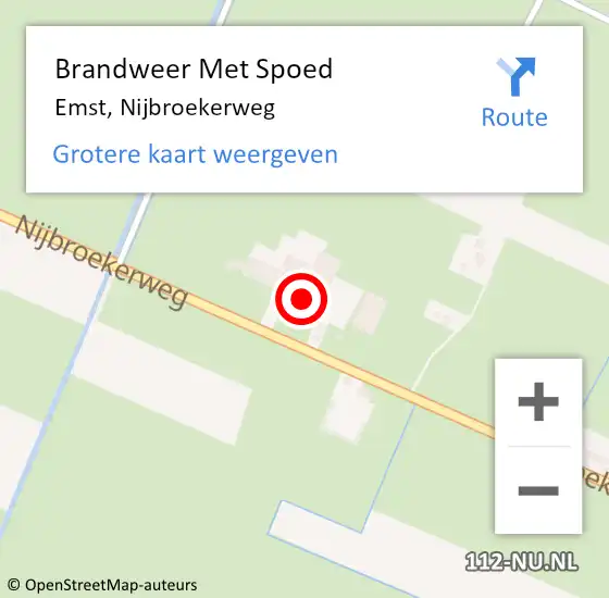 Locatie op kaart van de 112 melding: Brandweer Met Spoed Naar Emst, Nijbroekerweg op 3 maart 2023 04:16