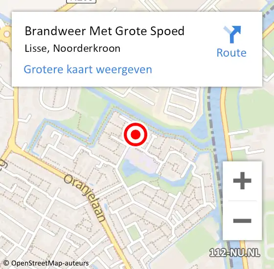 Locatie op kaart van de 112 melding: Brandweer Met Grote Spoed Naar Lisse, Noorderkroon op 3 maart 2023 08:27