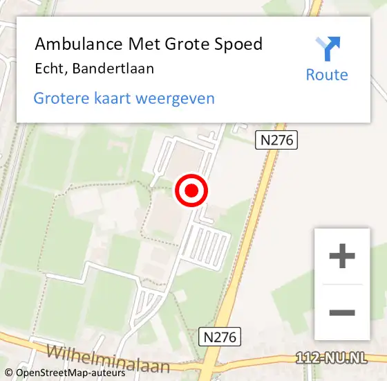 Locatie op kaart van de 112 melding: Ambulance Met Grote Spoed Naar Echt, Bandertlaan op 3 maart 2023 08:46