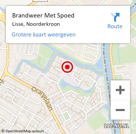 Locatie op kaart van de 112 melding: Brandweer Met Spoed Naar Lisse, Noorderkroon op 3 maart 2023 09:13